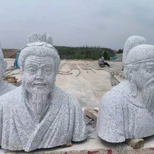 普洱 白麻花岗岩石材人物立体雕刻