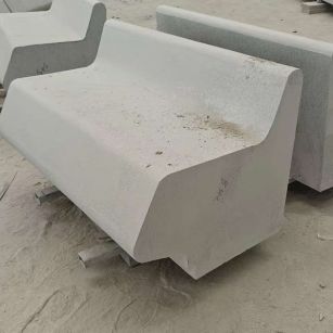 普洱 芝麻白花岗岩异形坐凳，石凳