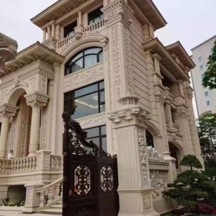 普洱 黄金麻花岗岩别墅外墙干挂效果展示