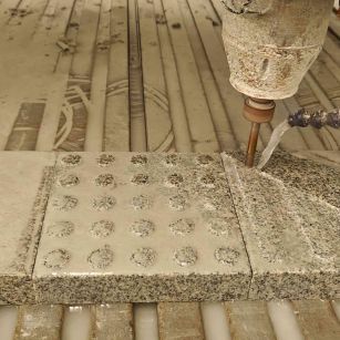 普洱 芝麻白花岗岩石材盲人石、盲道石、盲点石