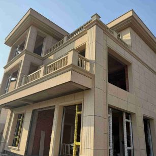 普洱 黄金麻花岗岩石材荔枝面外墙干挂效果展示