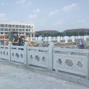 普洱 白麻花岗岩荔枝面河道栏杆