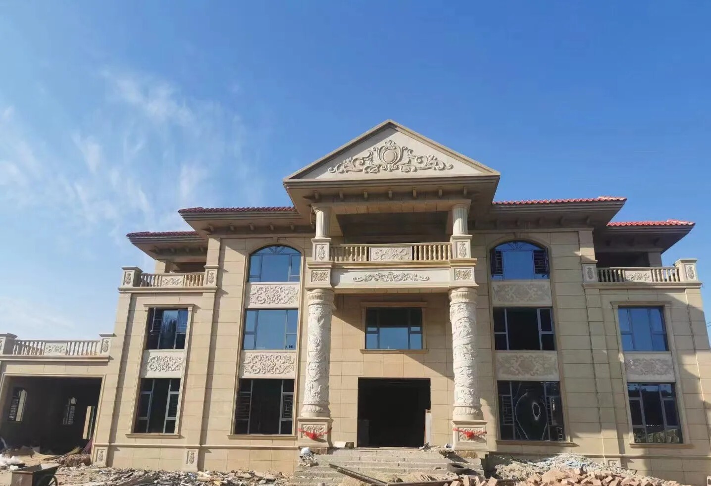 普洱 黄金麻花岗岩别墅外墙干挂