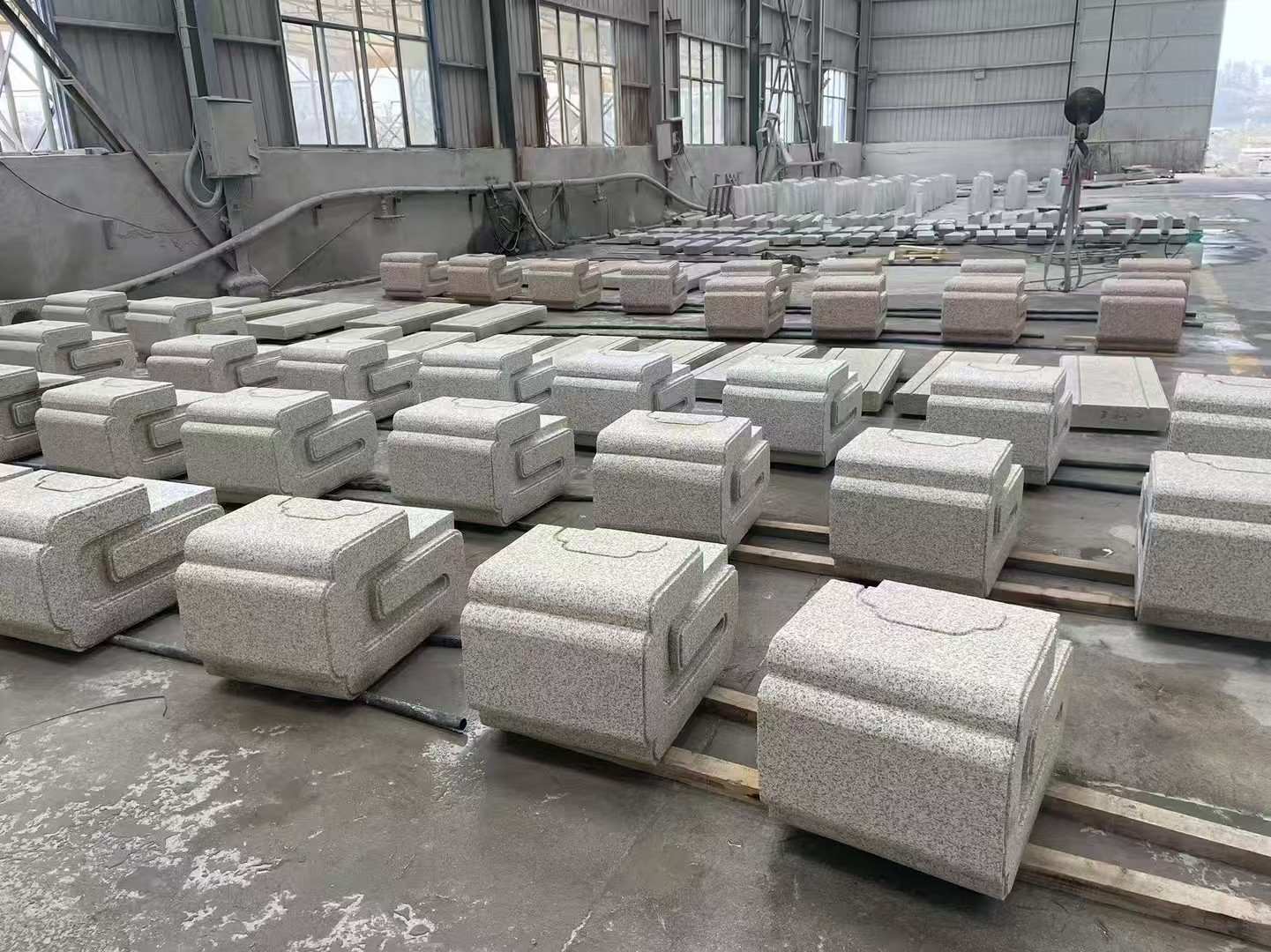 普洱 白麻花岗岩异形加工-石凳，坐凳