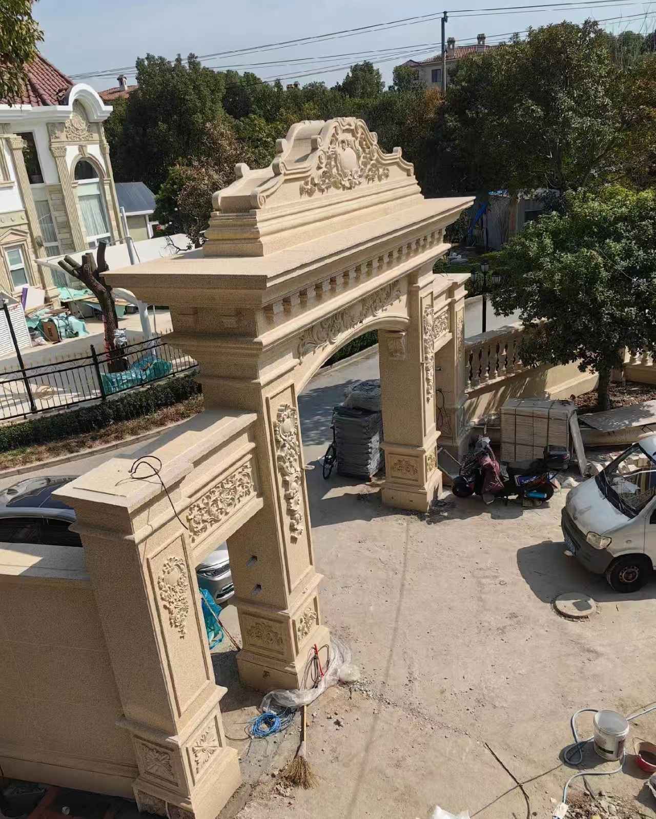 普洱 黄金麻荔枝面花岗岩别墅门楼