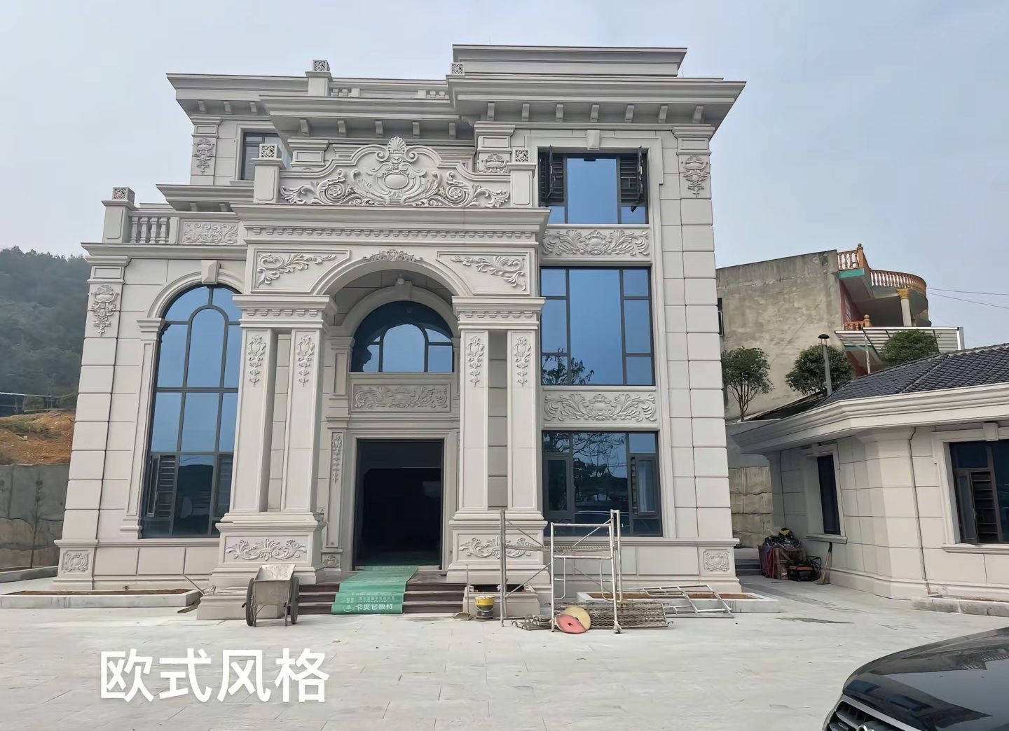 普洱 白麻花岗岩别墅外墙干挂