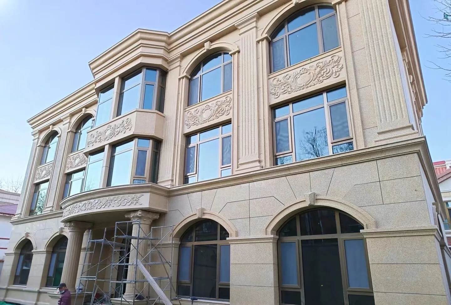 普洱 黄金麻花岗岩别墅外墙干挂